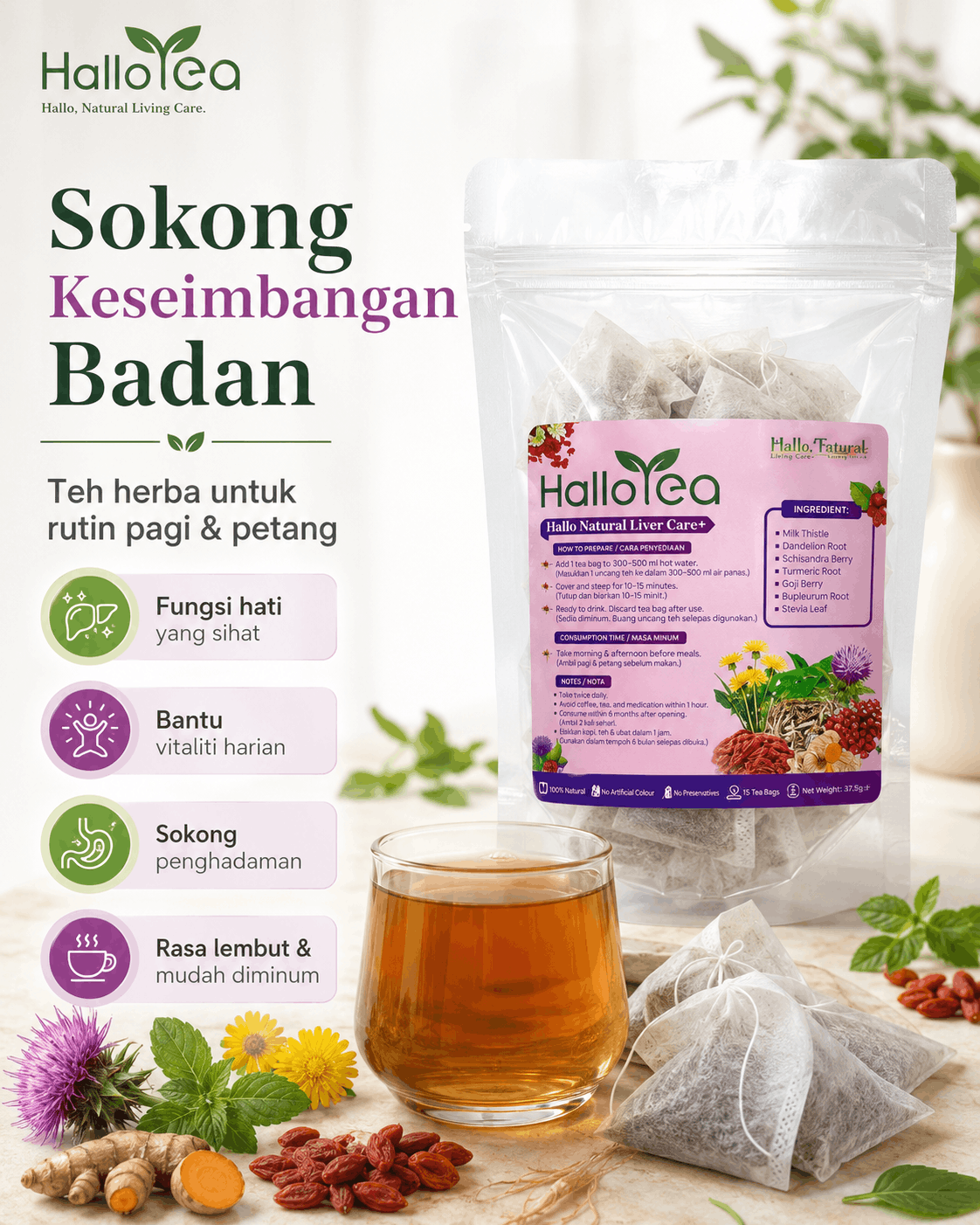 Hallo Natural Liver Care+ angle 3
